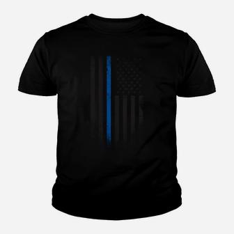 Thin Blue Line Usa Flag Support Police Law Enforcement Sweatshirt Youth T-shirt | Crazezy