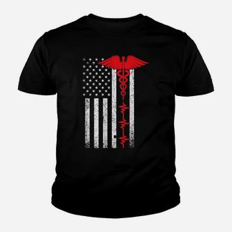 Thin Red Line Usa Flag Nurse Youth T-shirt | Crazezy CA