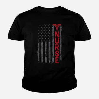Thin Red Line Usa Us American Flag Pride Rn Lvn Can Nurse Sweatshirt Youth T-shirt | Crazezy CA