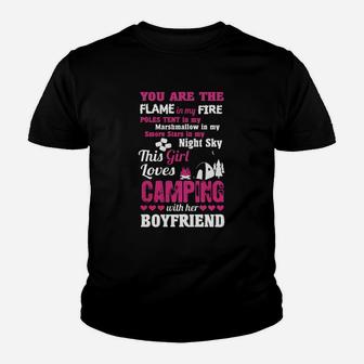 This Girl Loves Camping With Boyfriend T-shirt Youth T-shirt | Crazezy