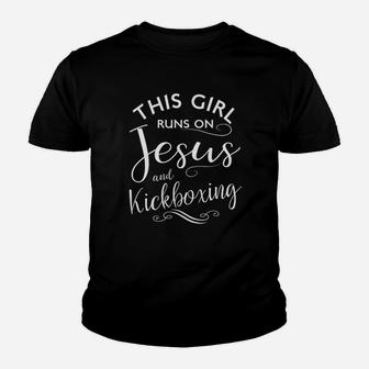 This Girl Runs On Kickboxing Martial Arts Youth T-shirt | Crazezy