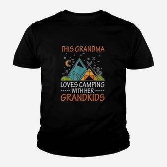 This Grandma Loves Camping With Her Grandkids Youth T-shirt | Crazezy UK