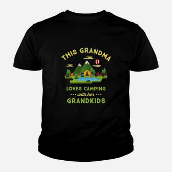 This Grandma Loves Camping With Her Grandkids Youth T-shirt | Crazezy