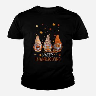 Three Gnomes Happy Thanksgiving Autumn Fall Pumpkin Spice Youth T-shirt | Crazezy CA