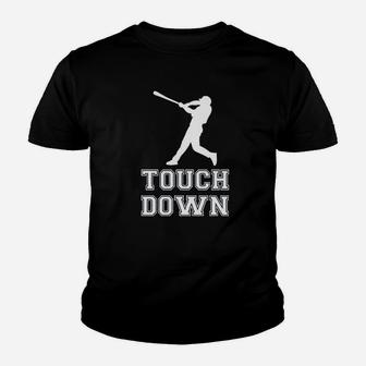 Touch Down Funny Mocking Baseball Player Football Youth T-shirt | Crazezy
