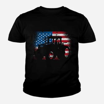 Tractor Usa Flag Design For Patriotic Farmer Youth T-shirt | Crazezy DE