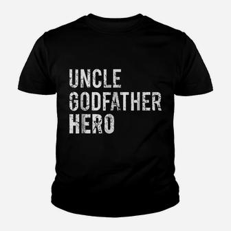 Uncle T Shirt Cool Awesome Godfather Hero Family Gift Tee Youth T-shirt | Crazezy