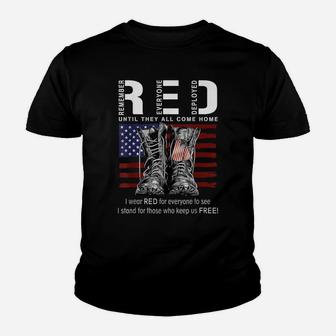 Until They Come Home My Soldier Red Friday Military Us Flag Youth T-shirt | Crazezy