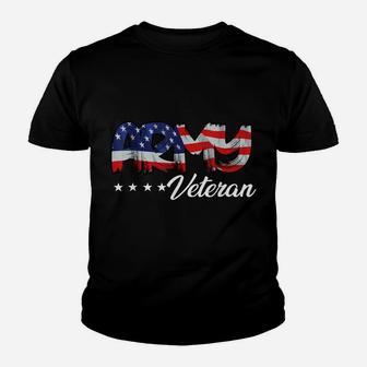 Us Flag Bold Army Veteran Youth T-shirt | Crazezy