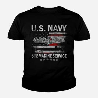 US Navy Submarines Silent Service Vintage Veterans Day Gift Youth T-shirt | Crazezy