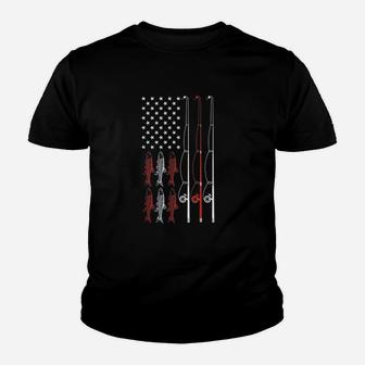 Usa Flag Fishing Dad Grandpa Gift Vintage Fishing Dad Youth T-shirt | Crazezy