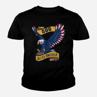 Usa Patriotic American 4Th Of July Outfit God Bless America Youth T-shirt | Crazezy