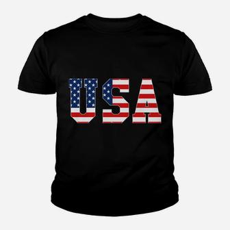 Usa Patriotic American Flag Hoodie Sweatshirt Red White Blue Youth T-shirt | Crazezy UK
