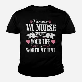 Va Nurse Cute Quote Veteran Rn Nursing Gift Women Youth T-shirt | Crazezy