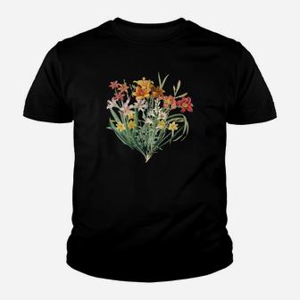 Variety Of Lillies Graphic Flower Print Flowered Youth T-shirt | Crazezy UK