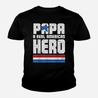 Veteran 365 Papa Real American Hero Tee Fathers Day Gift Men Youth T-shirt | Crazezy DE