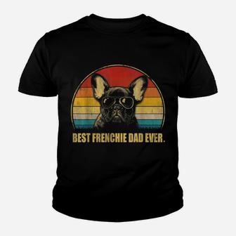 Vintage Best Frenchie Dad Ever Dog Lover For Father's Day Youth T-shirt | Crazezy