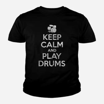 Vintage Drummer Gifts - Keep Calm And Play Drums Youth T-shirt | Crazezy