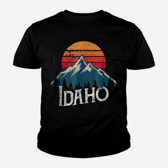Vintage Idaho Id Mountains Outdoor Wildness Retro Youth T-shirt | Crazezy DE