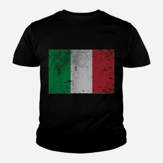 Vintage Italia Italian Flag Italy Italiano Sweatshirt Youth T-shirt | Crazezy