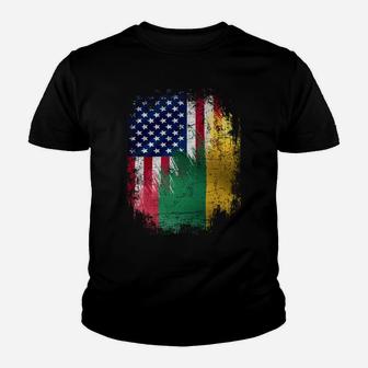 Vintage Lithuania And American With Flag Cool Gift Youth T-shirt | Crazezy UK