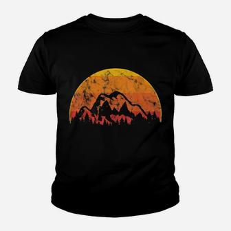 Vintage Mountain Sunset Hiking Gift For Nature Loving Camper Youth T-shirt | Crazezy DE