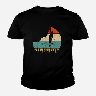 Vintage Rock Climbing Mountain Climber Youth T-shirt | Crazezy