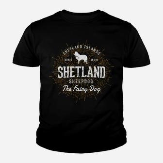 Vintage Style Retro Shetland Sheepdog Youth T-shirt | Crazezy DE