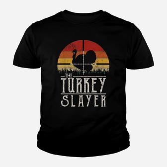 Vintage Sunset Retro Style Turkey Hunting Turkey Slayer Youth T-shirt | Crazezy
