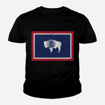 Vintage Wyoming Flag Sweatshirt Retro Wyoming State Hoodie Youth T-shirt | Crazezy