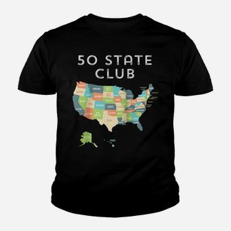 Visit All 50 States Shirt, Usa Map T-Shirt Gift For Travel Raglan Baseball Tee Youth T-shirt | Crazezy AU