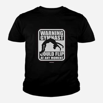 Warning Gymnast Could Flip At Any Moment Youth Youth T-shirt | Crazezy CA