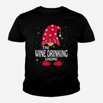 Wine Drinking Gnome Matching Family Group Christmas Party Sweatshirt Youth T-shirt | Crazezy