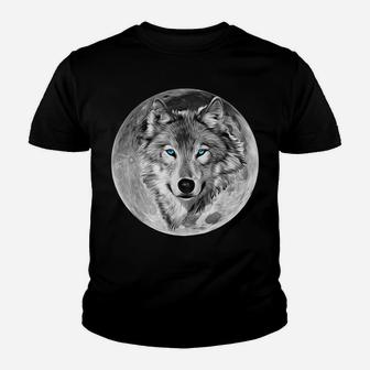 Wolf Moon Motif Pack Wild Lupus Colorful Design Wolves Youth T-shirt | Crazezy CA
