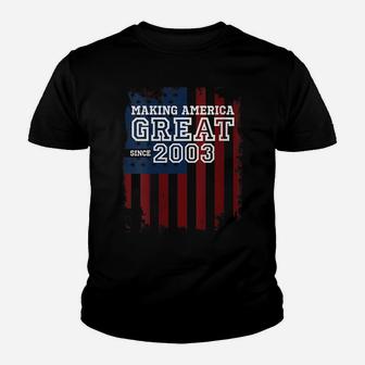 Womens 17Th Patriotic Birthday Gift Making America Great Since 2003 Youth T-shirt | Crazezy AU