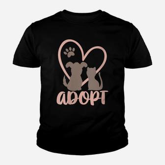 Womens Adopt Rescue Pet Owner Rescue Mom Or Dad - Dog And Cat Youth T-shirt | Crazezy
