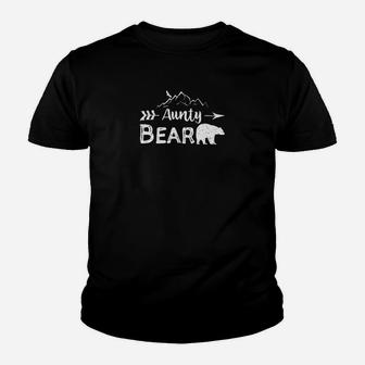 Womens Aunty Bear Matching Family Aunt And Uncle Camping Gift Youth T-shirt | Crazezy