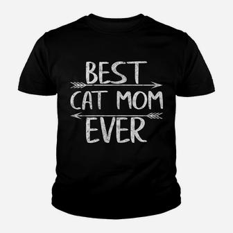 Womens Best Cat Mom Ever Shirt Funny Mother's Day Gift Christmas Youth T-shirt | Crazezy