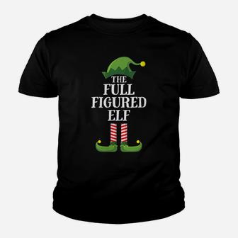 Womens Full Figured Elf Matching Family Group Christmas Party PJ Youth T-shirt | Crazezy
