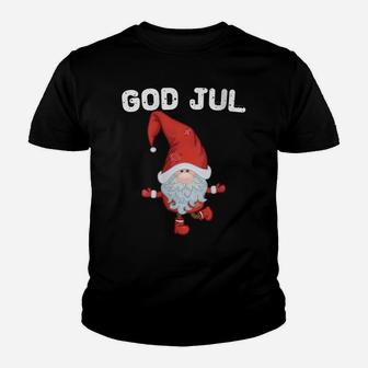 Womens God Jul Swedish Merry Christmas Sweden Tomte Gnome Youth T-shirt | Crazezy