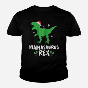 Womens Mama T Rex Matching Family Christmas Dinosaur Shirt Youth T-shirt | Crazezy