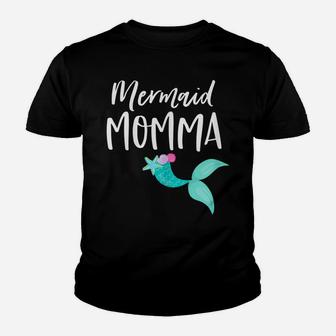 Womens Mom Birthday Party Outfit Dad Mama Girl Mermaid Momma Shirt Youth T-shirt | Crazezy AU