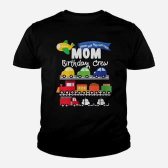 Womens Mom Transportation Birthday Airplane Cars Fire Truck Train Youth T-shirt | Crazezy