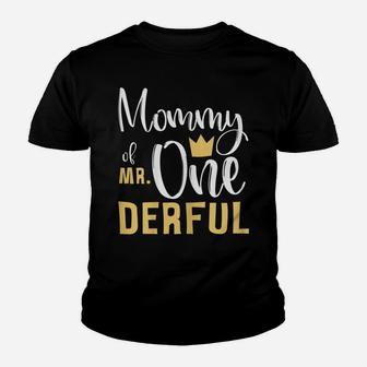 Womens Mommy Of Mr Onederful 1St Birthday First One-Derful Matching Youth T-shirt | Crazezy AU