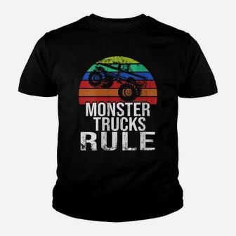 Womens Monster Trucks Rule Monster Truck Jam Youth T-shirt | Crazezy