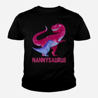 Womens Nannysaurus Cute Nanny Saurus Dinosaur Christmas Youth T-shirt | Crazezy