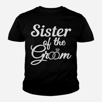 Womens Sister Of The Groom, Wedding, Bridal Shower Party, Matching Youth T-shirt | Crazezy