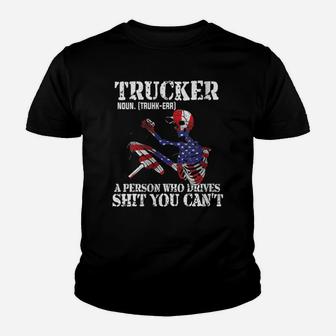 Womens Truck Driver Definition Fathers Day USA Flag 4Th July Gift Youth T-shirt | Crazezy
