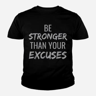 Workout Sweat Progress Fitness Hidden Message Be Stronger Youth T-shirt | Crazezy