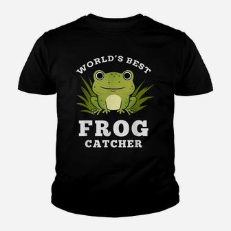 Worlds Best Frog Catcher Frog Hunting Youth T-shirt | Crazezy